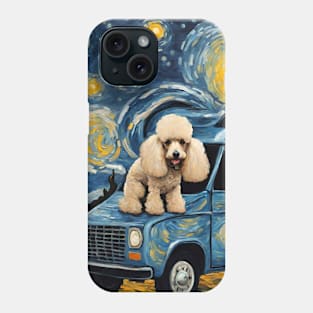 Vintage Cute Poodle Dog Breed in a Van Gogh Starry Night Art Style Phone Case