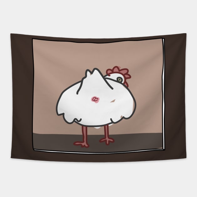 Butts Butts Butts - Chicken Tapestry by duckandbear