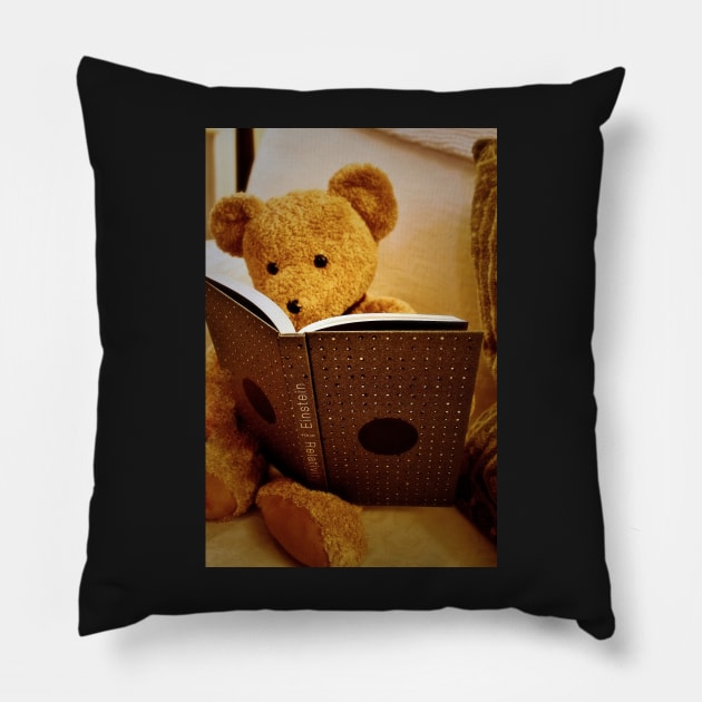 Clever Teddy Pillow by gracethescene