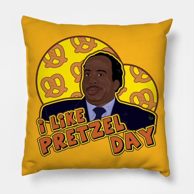 Pretzel Day Pillow by ericchampion