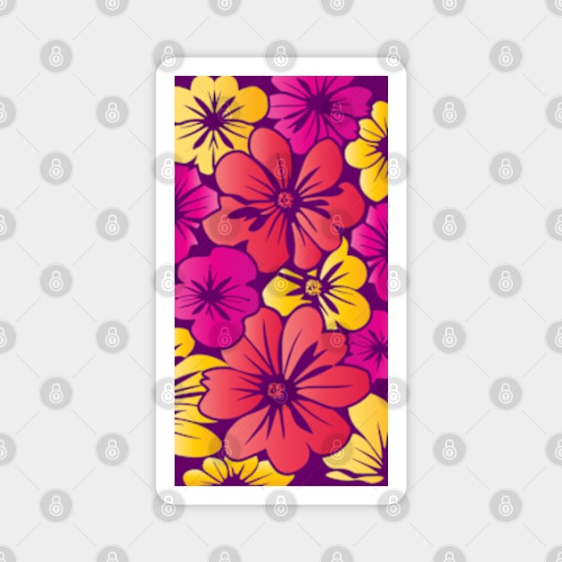 Bright Pretty Flowers Magnet by ArtFactoryAI