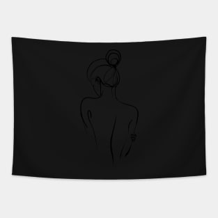 Simple And Aesthetic One Line Art Woman Tapestry