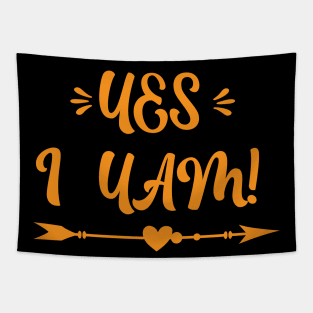 Yes I Yam Thanksgiving Matching Couple Design Tapestry