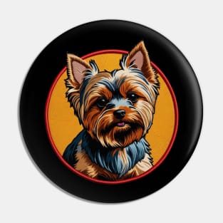 Yorkie Traditional Embroidered Patch Pin