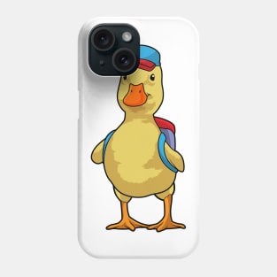 Duck as Student with Backpack & Cap Phone Case