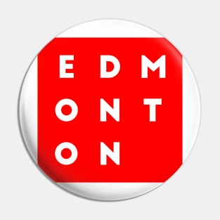 Edmonton | Red square, white letters | Canada Pin
