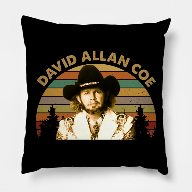 David Allan Coe Pillow by FrancisMcdanielArt