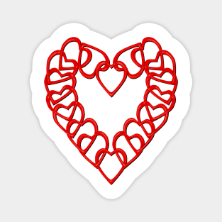 Interlocked Heart Knots Magnet