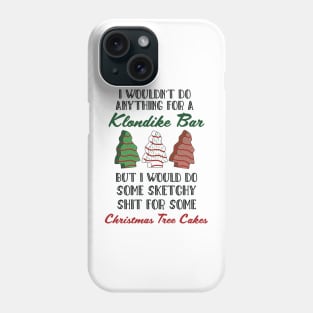 Christmas Baking Tree Cakes, Some sketchy stuff for some christmas tree cakes, Hand Drawn White Christmas Tree Cakes Phone Case