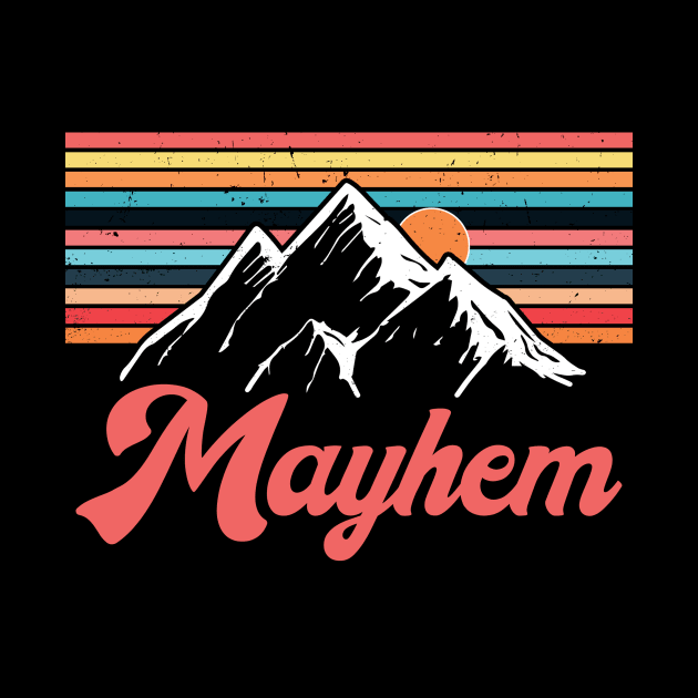 Great Gift For Mayhem Name Vintage Styles Color 70s 80s 90s by Gorilla Animal