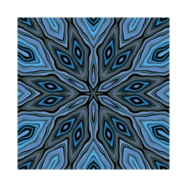 creative shades of turquoise blue floral fantasy in square format by mister-john