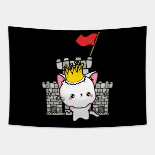 Funny angora cat is the king of the castle Tapestry