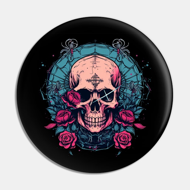 Wiccan Gothic Dark Spider Skull Pin by TOKEBI