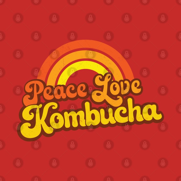 PEACE, LOVE, KOMBUCHA - Retro Rainbow by Jitterfly