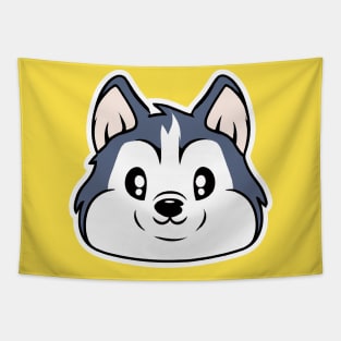 Little Husky Dog Lover Puppy Retro Tapestry