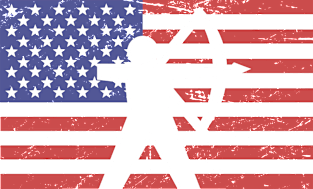 American Flag & Archery Magnet