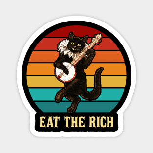 Eat The Rich Banjo Cat Magnet