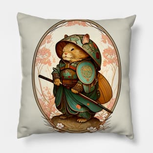 Whiskered Warrior Samurai Vole Pillow