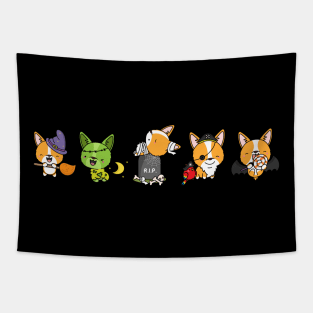 Corgi Halloween Tapestry