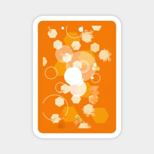 Orange Geometric Shapes Messy Pattern Magnet