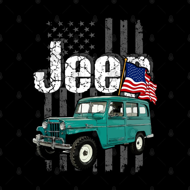 Willys Wagon Jeepcar JEEP Flag by alex77alves