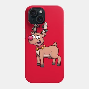 Cute Christmas Reindeer With Christmas Lights Phone Case