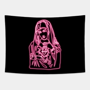 Pink Neon - Immaculate Heart of Mary Tapestry