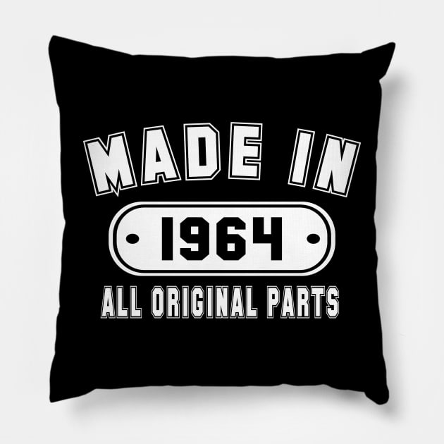 Made In 1964 All Original Parts Pillow by PeppermintClover