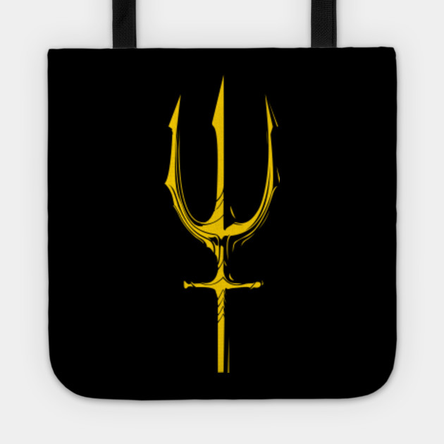 Aquaman Trident Yellow Aquaman Movie Tote Teepublic