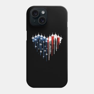 Jet American Flag Heart Melting 4th Of July Independence Day Phone Case