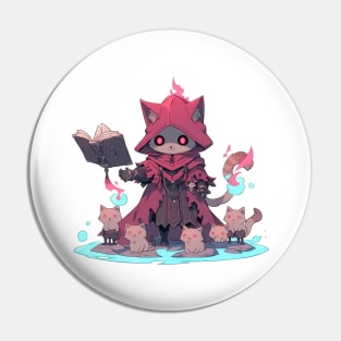 Cute Necromancer Cat Hero Pin