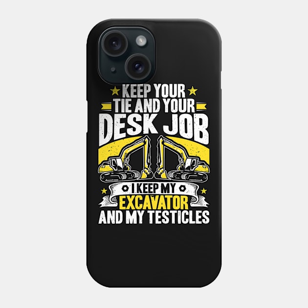 Heavy Equipment Operator Excavator Driver Digger Phone Case by Krautshirts