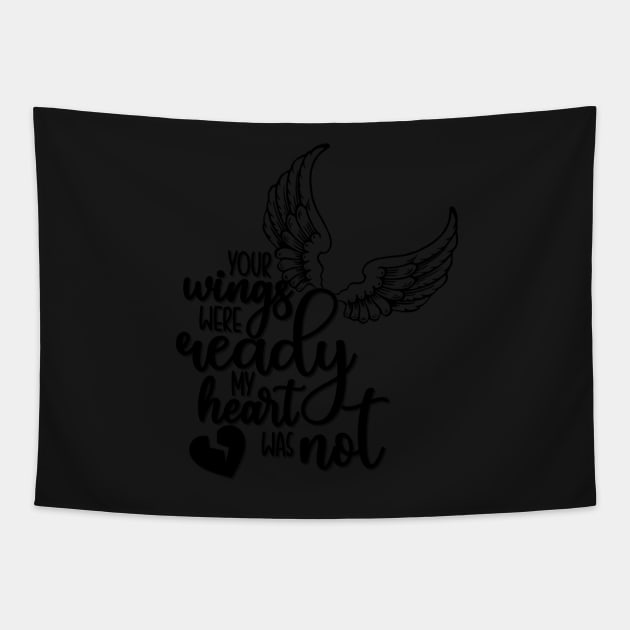 Your Wings Were Ready, My Heart Was Not | Memorial Sticker | Loss Awareness | Loved One | Pet | Rest In Peace | Angel Wings | Broken Heart Tapestry by ByAshleyDesign