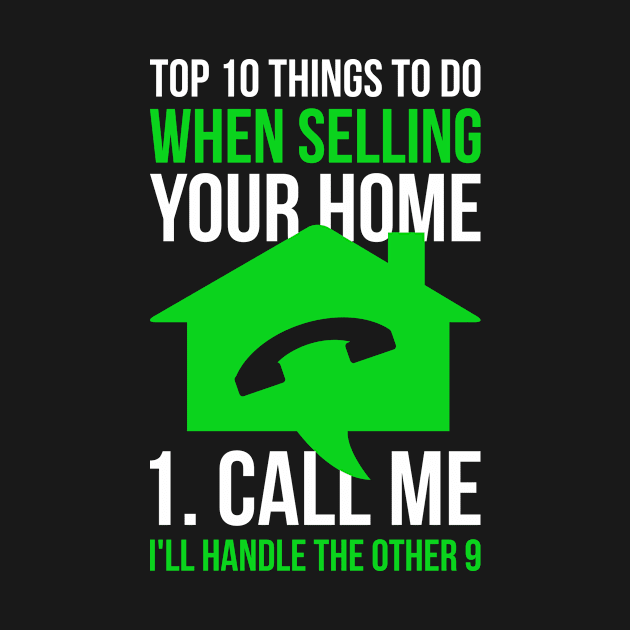 Top 10 Things To Do Funny Real Estate Agent Gift by CatRobot