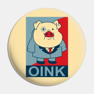 Waddles Oink- "Hope" Poster Parody Pin