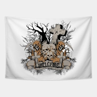 Welcome to the Scary Graveyard Tapestry