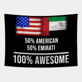 50% American 50% Emirati 100% Awesome - Gift for Emirati Heritage From United Arab Emirates Tapestry