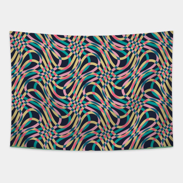 Op Art Pattern Of Warm Colors Tapestry by okpinsArtDesign