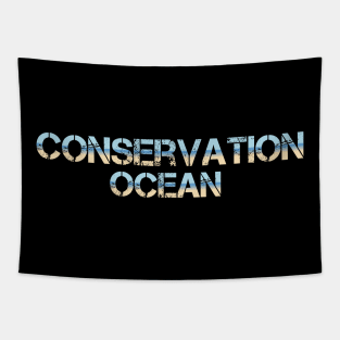 Ocean conservation t-shirt design Tapestry