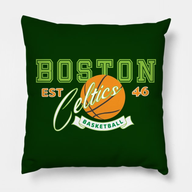 Boston Celtics Basketball Pillow by antarte