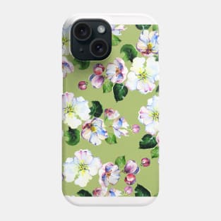 Apple Blossom Neck Gator Green Apple Blossoms Phone Case