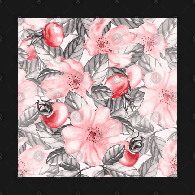 Pink Flowers in the black by Art by Ergate