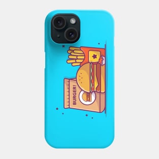 Take Away Burger, French Fries With Sauce Cartoon Phone Case