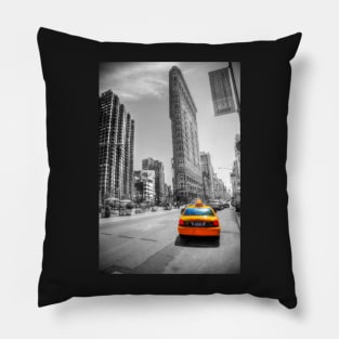 Flatiron New York & Yellow Taxi Pillow