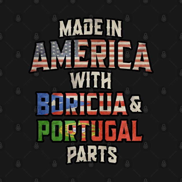 Boricua And Portuguese Made In America Mix DNA Heritage Vintage by Just Rep It!!