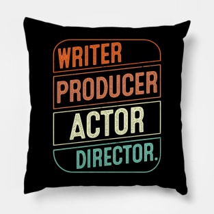 Writer Producer Actor Director Filmmaker Retro Vintage 80s 90s Gifts Pillow