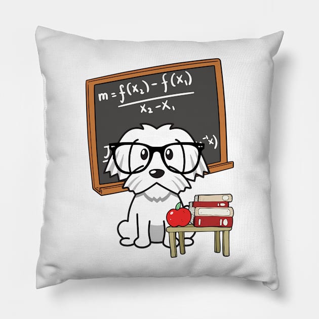 Funny White dog is teaching Pillow by Pet Station