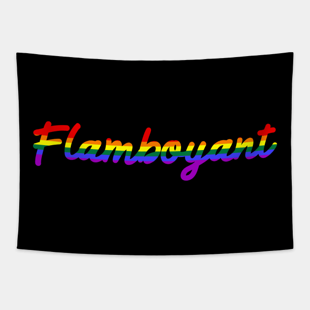 Flamboyant Gay Pride LGBT Rainbow Flag Tapestry by Scar