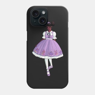 Black Lolita Girl Sticker Phone Case