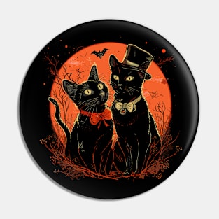 Valentine's Day Vintage Halloween Black Cat Witch Retro Cute Super Cool Best Gift Pin